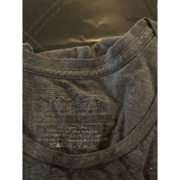 Patagonia women's fitted short sleeve scoop neck cotton graphic t-shirt size lar - Picture 7 of 7